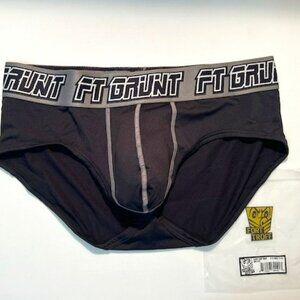 FORT TROFF Size XXL Grunt Corp Athletic Brief - Black/Gray/White-Mesh Pouch